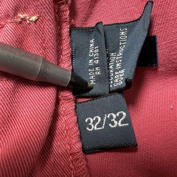 Vintage Polo Ralph Lauren Jeans Mens Size 32x32 Pink Navy Pony Straight Leg - Picture 16 of 16